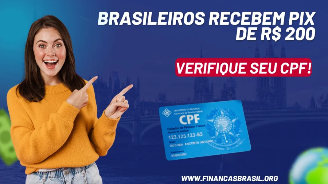 A partir de hoje (28), os brasileiros com CPF terminado de 0 a 9 poderão receber um PIX de R$ 200.