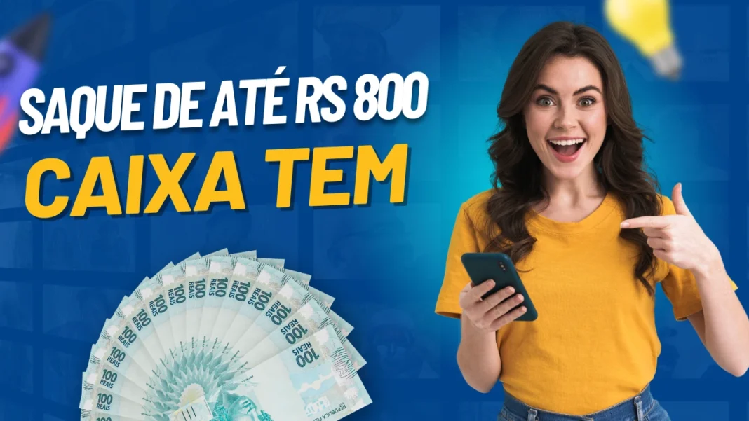 O Caixa Tem anunciou uma nova funcionalidade para seus usuários, permitindo um saque único de até R$800 diretamente do aplicativo.